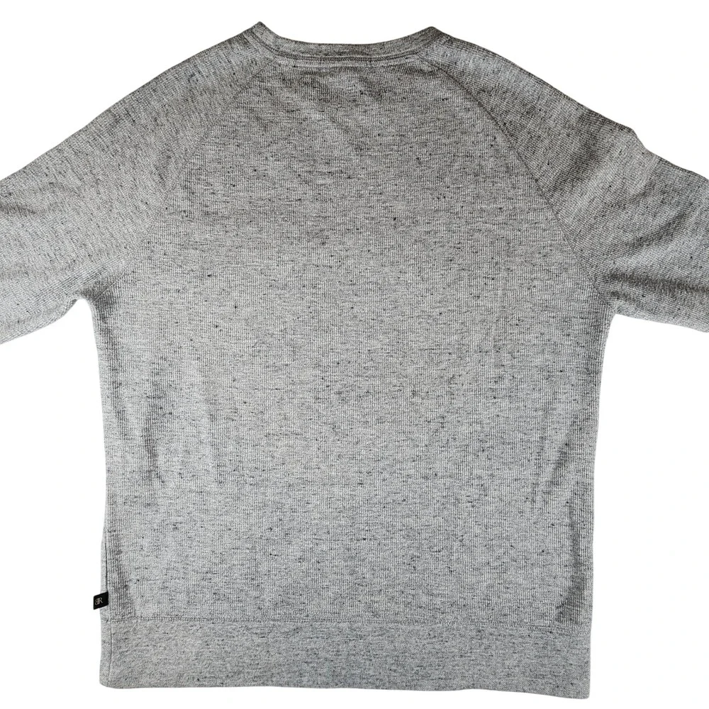 Banana Republic Mens Large Waffle Knit Textured Shirt Gray Crewneck L